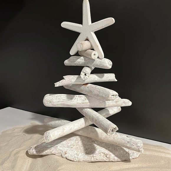 🆕 Coastal Driftwood Tree with Wood Star Beach Tropical - Picture 2 of 8